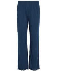 Eberjey - Straight-Leg Pointelle-Knit Trousers - Lyst