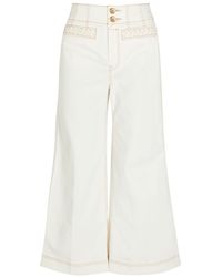 Zimmermann - Roselight Cropped Flared-Leg Jeans - Lyst