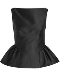 Roland Mouret - Gathered Taffeta Top - Lyst