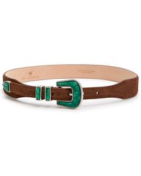 Silver Ostrich - Crazy Suede Belt - Lyst