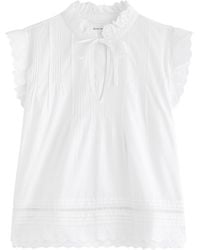 Skall Studio - Viola Broderie Anglaise Cotton Blouse - Lyst