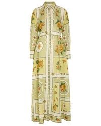 ALÉMAIS - Dixie Printed Ramie Maxi Shirt Dress - Lyst