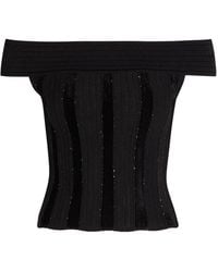 Balmain - Sequin-Embellished Stretch-Knit Top - Lyst