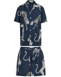 Olivia Von Halle - Emeli Printed Cotton-Blend Pyjama Set - Lyst