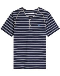 Wales Bonner - Isaiah Striped Piqué Cotton-Blend T-Shirt - Lyst