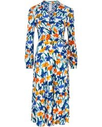 Diane von Furstenberg - Phoenix Reversible Printed Tulle Midi Dress - Lyst