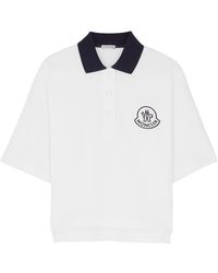Moncler - Logo-print Piqué Cotton Polo Shirt - Lyst