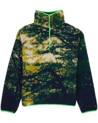 Conner Ives - Printed Half-zip Fleece Sweatshirt - Lyst