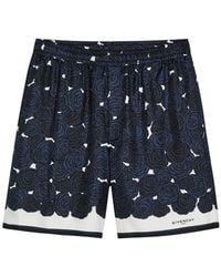 Givenchy - Floral-Print Silk Shorts - Lyst