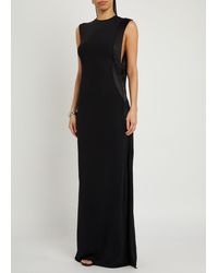 Christopher Esber Gyre Cape-Effect Cut-Out Jersey Maxi Dress in Blue | Lyst