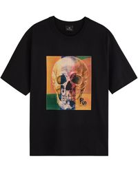 Paul Smith - Skull Printed Cotton T-Shirt - Lyst