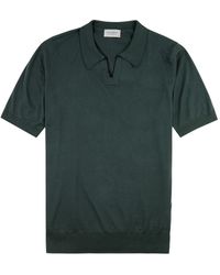 John Smedley - Enock Knitted Cotton Polo Shirt - Lyst