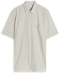 Sunspel - Striped Embroidered Cotton Shirt - Lyst