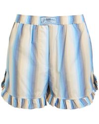 Ganni - Ombre Stripe Cotton-Poplin Shorts - Lyst