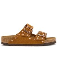 Birkenstock - Arizona Studded Suede Sliders - Lyst