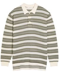 Wales Bonner - Samuel Striped Wool-Blend Polo Shirt - Lyst