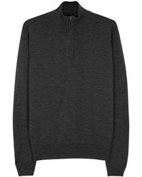 John Smedley - Petworth Charcoal Wool Cardigan - Lyst