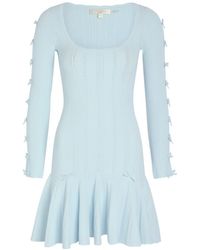 LoveShackFancy - Seychelle Bow-Appliquéd Pointelle-Knit Mini Dress - Lyst