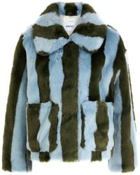 Jakke - Striped Faux Fur Coat - Lyst