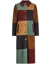 RIXO London - Milly Patchwork Suede Coat - Lyst