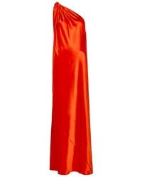 Delos - Nova Draped Silk Maxi Dress - Lyst