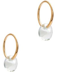 BY PARIAH Amethyst-embellished 14kt Gold Hoop Earrings - White