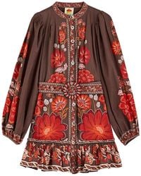 FARM Rio - Gigi Floral-Print Cotton-Blend Mini Dress - Lyst
