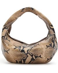 KHAITE - Olivia Medium Snake-Effect Suede And Leather Top Handle Bag - Lyst