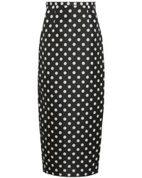 KHAITE - Winton Polka-Dot Silk Midi Skirt - Lyst