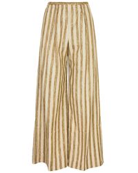 Forte Forte - Striped Lamé Woven Trousers - Lyst