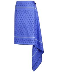 Otzio - Margot Printed Asymmetric Silk Midi Skirt - Lyst