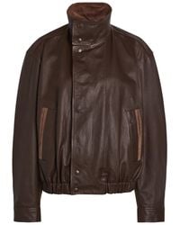 Lemaire - High-Neck Leather Jacket - Lyst