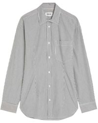 Agolde - Cinched Striped Cotton-Poplin Shirt - Lyst