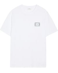 Les Deux - Italian Logo-Print Cotton T-Shirt - Lyst