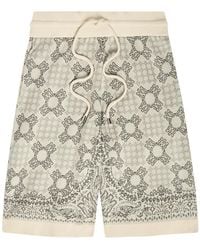 Amiri - Checked Logo-Monogram Cotton-Blend Shorts - Lyst
