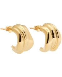 Completedworks - Sculpted 18Kt-Plated Hoop Earrings - Lyst