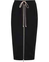 Rick Owens - Drawstring Silk-Georgette Midi Skirt - Lyst