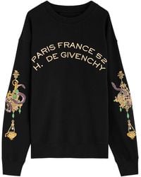 Givenchy - Logo Embroidered Cotton Sweatshirt - Lyst