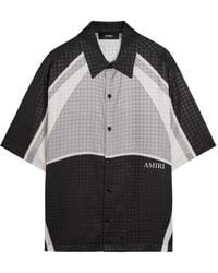 Amiri - Logo-Monogrammed Jacquard Satin Shirt - Lyst