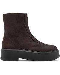 The Row - Zipped 1 Suede Ankle Boots - Lyst