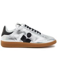 Isabel Marant - Kaycee Logo Metallic Leather Sneakers - Lyst