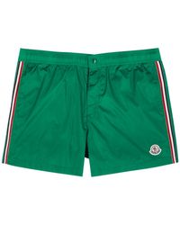 Moncler - Striped Logo Shell Swim Shorts - Lyst