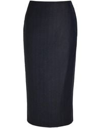 Blazé Milano - Maine Sussex Longuette Wool Midi Skirt - Lyst