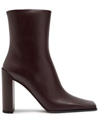 Alaïa - Square Toe Leather Ankle Boots - Lyst