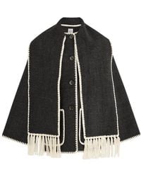 TOTEME - Attached Scarf Wool Jacket - Lyst