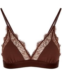 Love Stories - Love Lace Dark Lace-Trimmed Soft-Cup Bra - Lyst