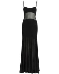 Galvan London - Belladonna Mesh And Fine-Knit Maxi Dress - Lyst