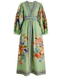 FARM Rio - Bright Yard Printed Cotton Maxi Dress - Lyst