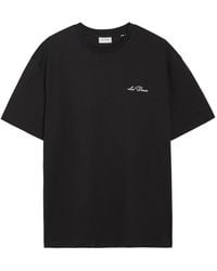 Les Deux - Logo-Embroidered Cotton T-Shirt - Lyst