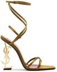 Saint Laurent - Opyum 110 Logo Satin Sandals - Lyst